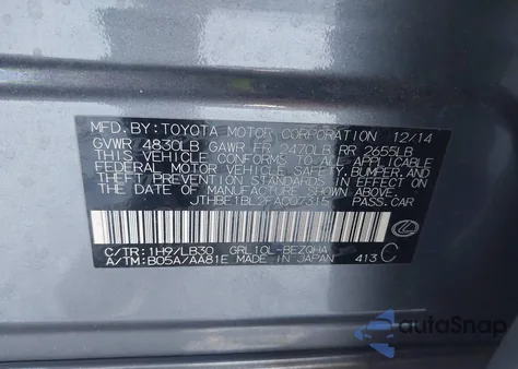 2015 Lexus Gs 350 z USA, uszkodzony, nr VIN JTHBE1BL2FA007315